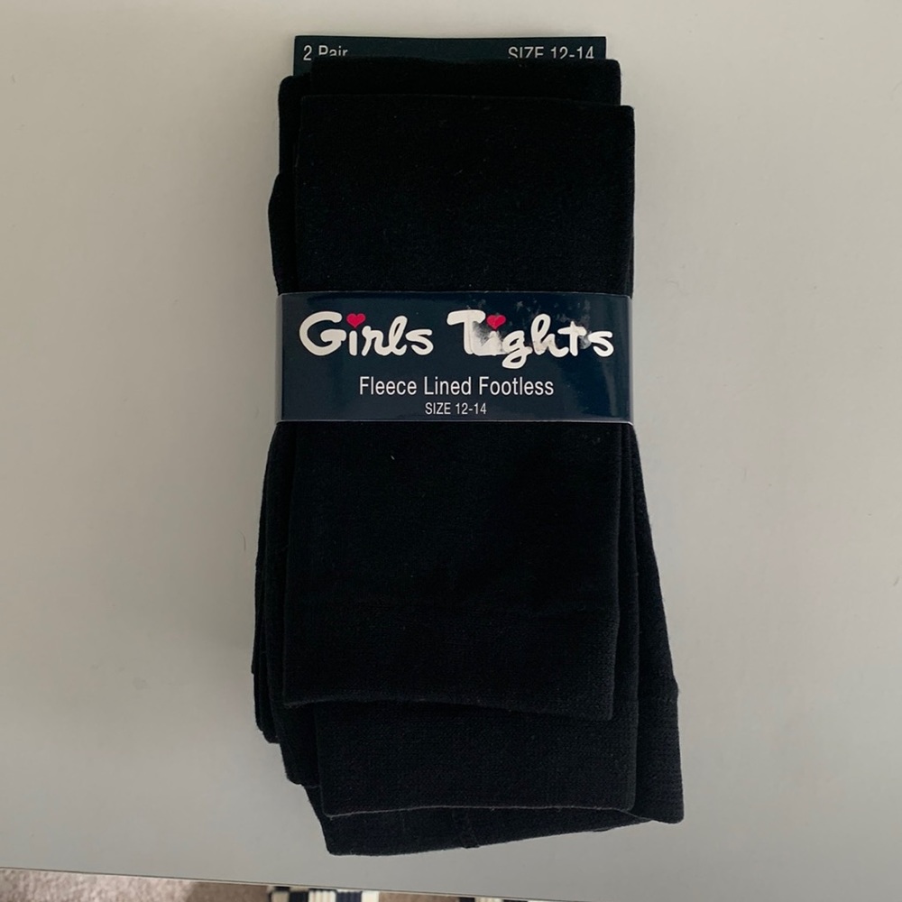Fleece lined footless tights. 2 pairs!